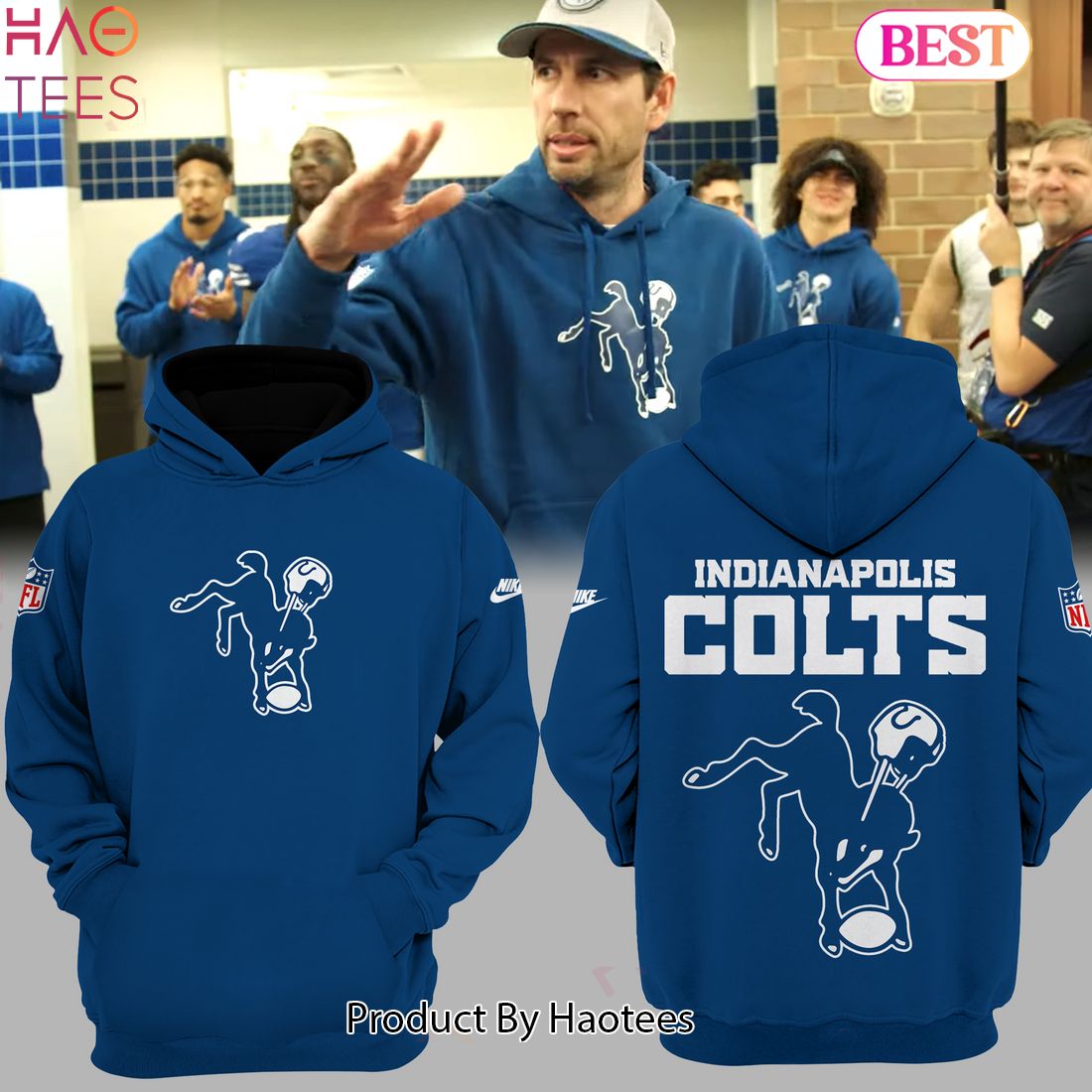 NEW Indianapolis Colts NFL Throwback Hoodie Limited Edition