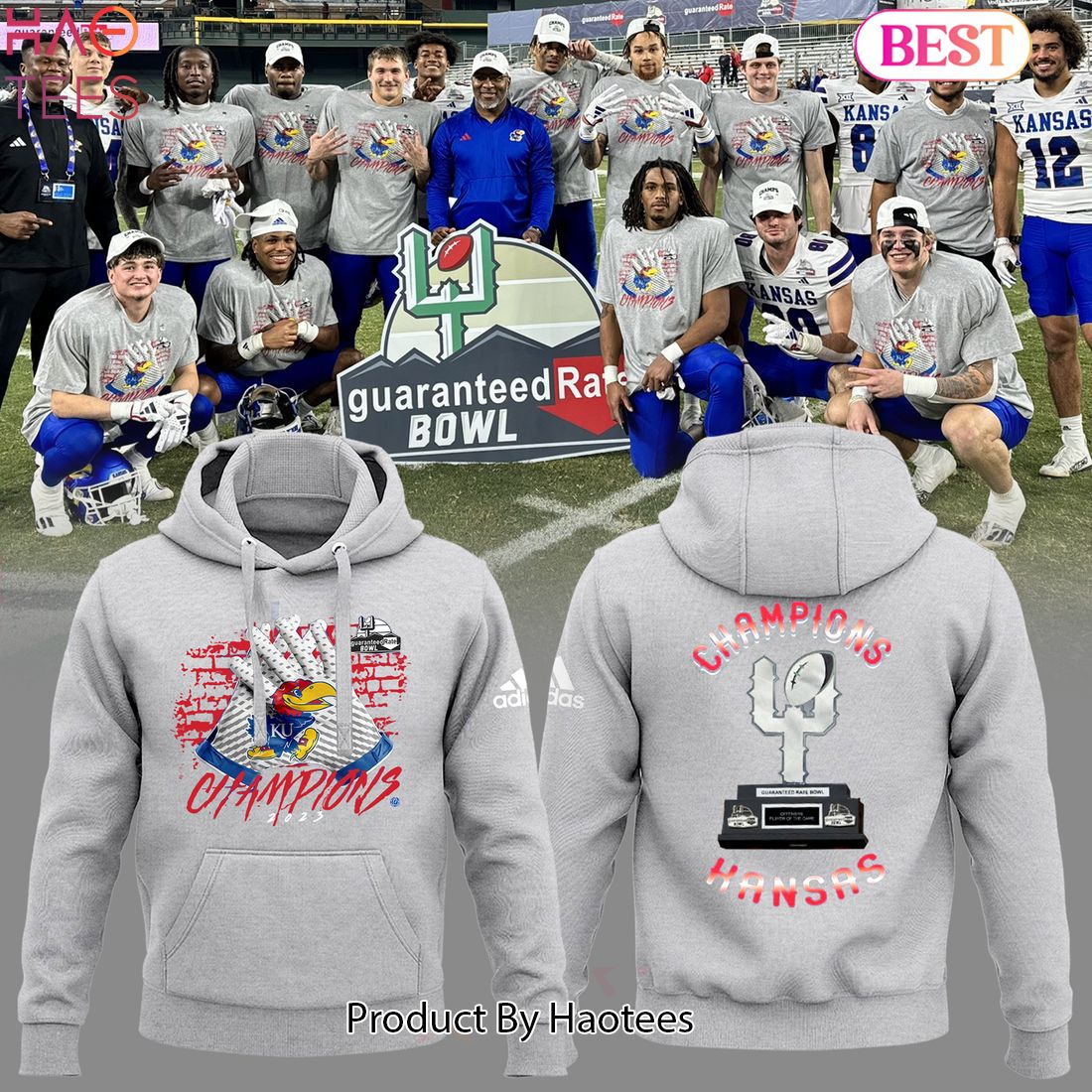 NEW Kansas Kayhawks Football Bowl Champions Hoodie