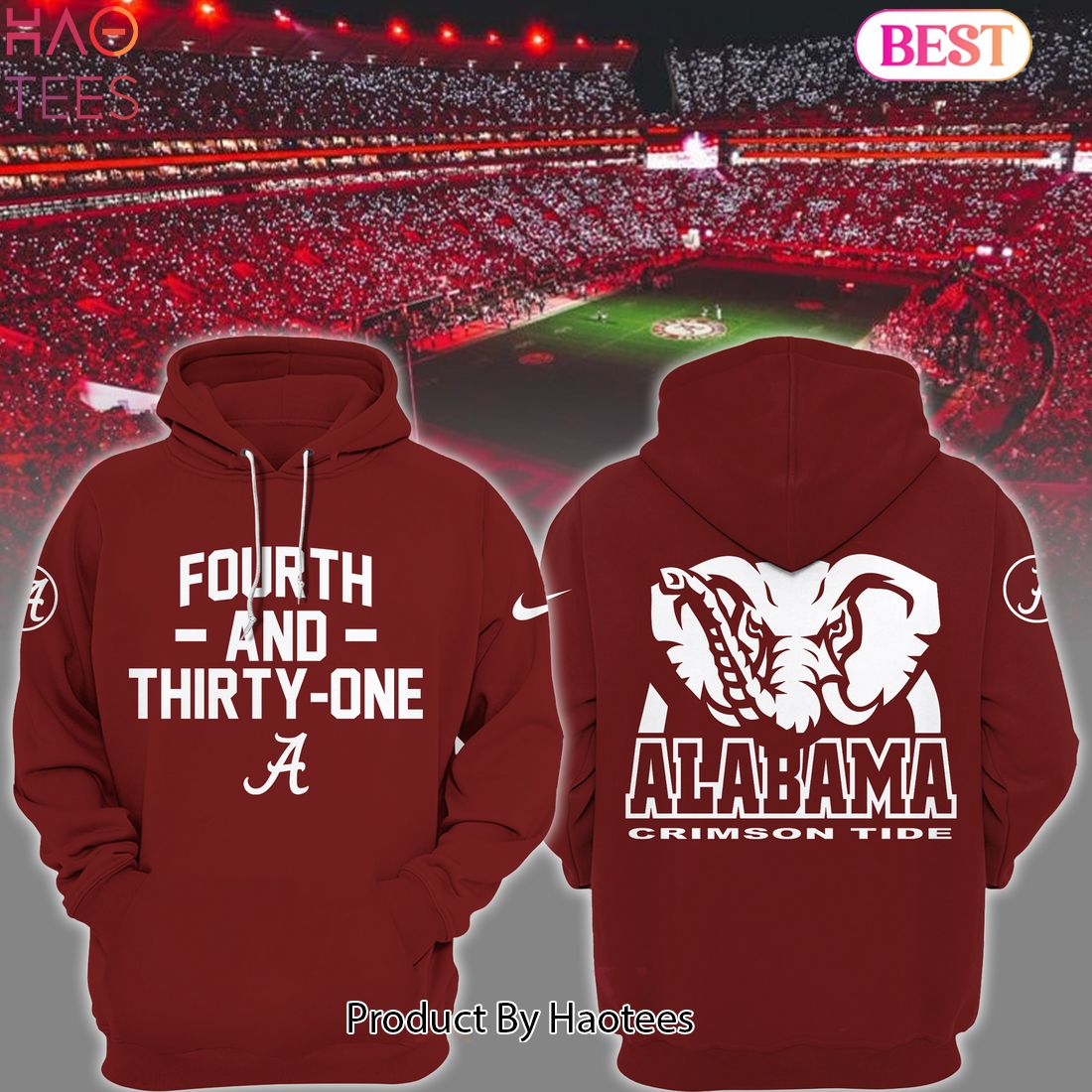 NEW Limited Edition 4th and 31 Alabama Crimson Tide Hoodie NEW Limited Edition 4th and 31 Alabama Crimson Tide Hoodie