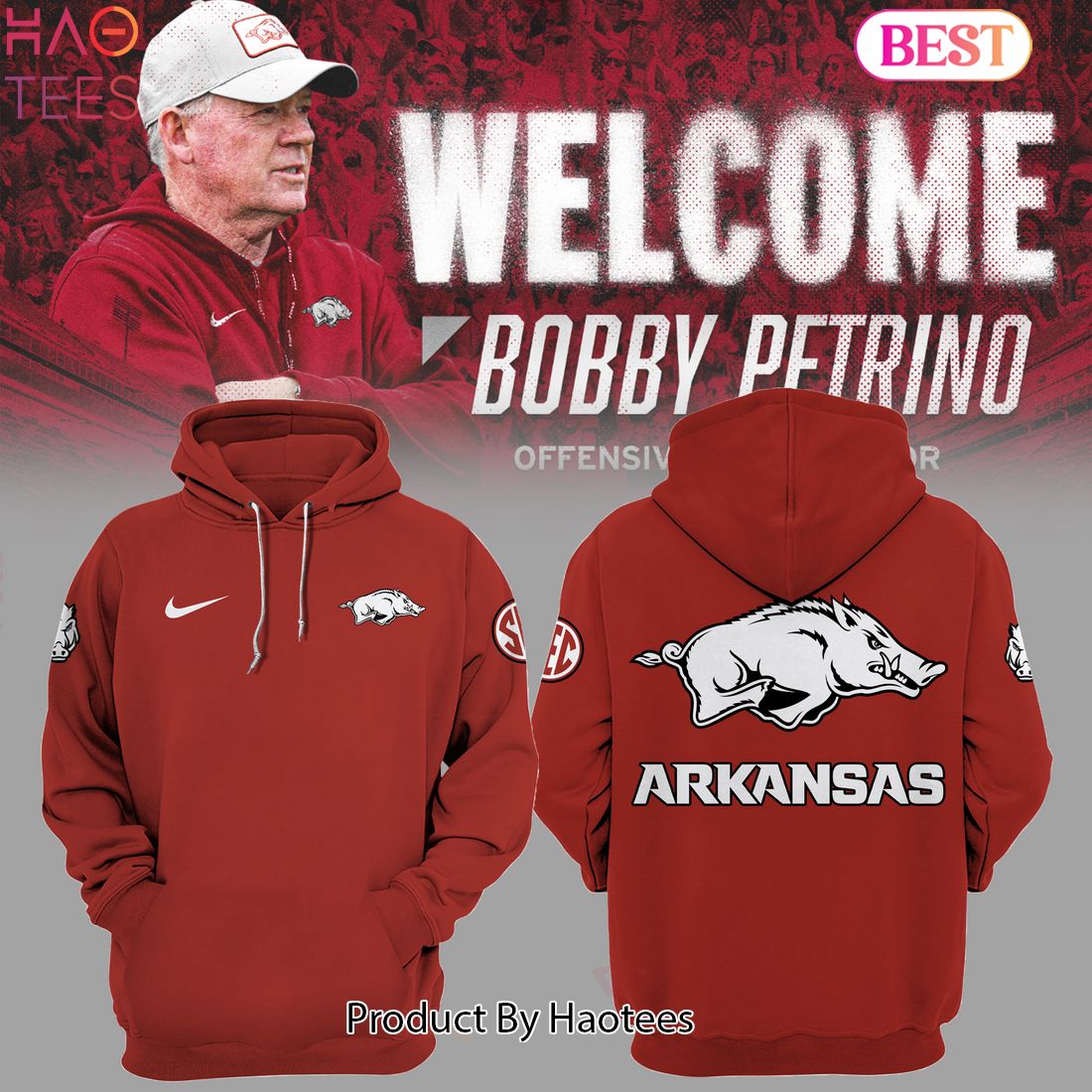 NEW Limited Edition Arkansas Razorbacks Red Hoodie