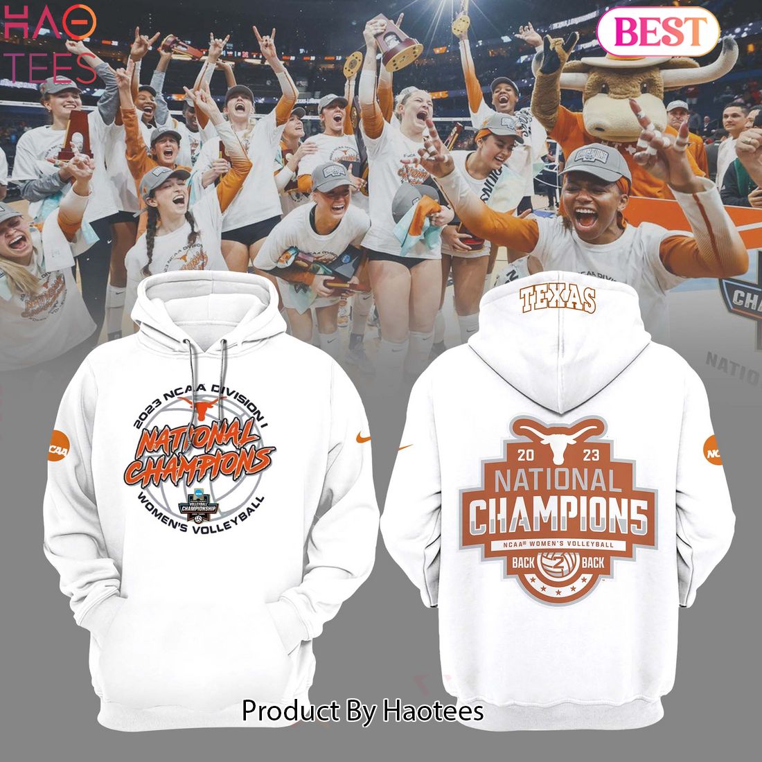 NEW Texas Longhorns Women Volleyball Champions Hoodie