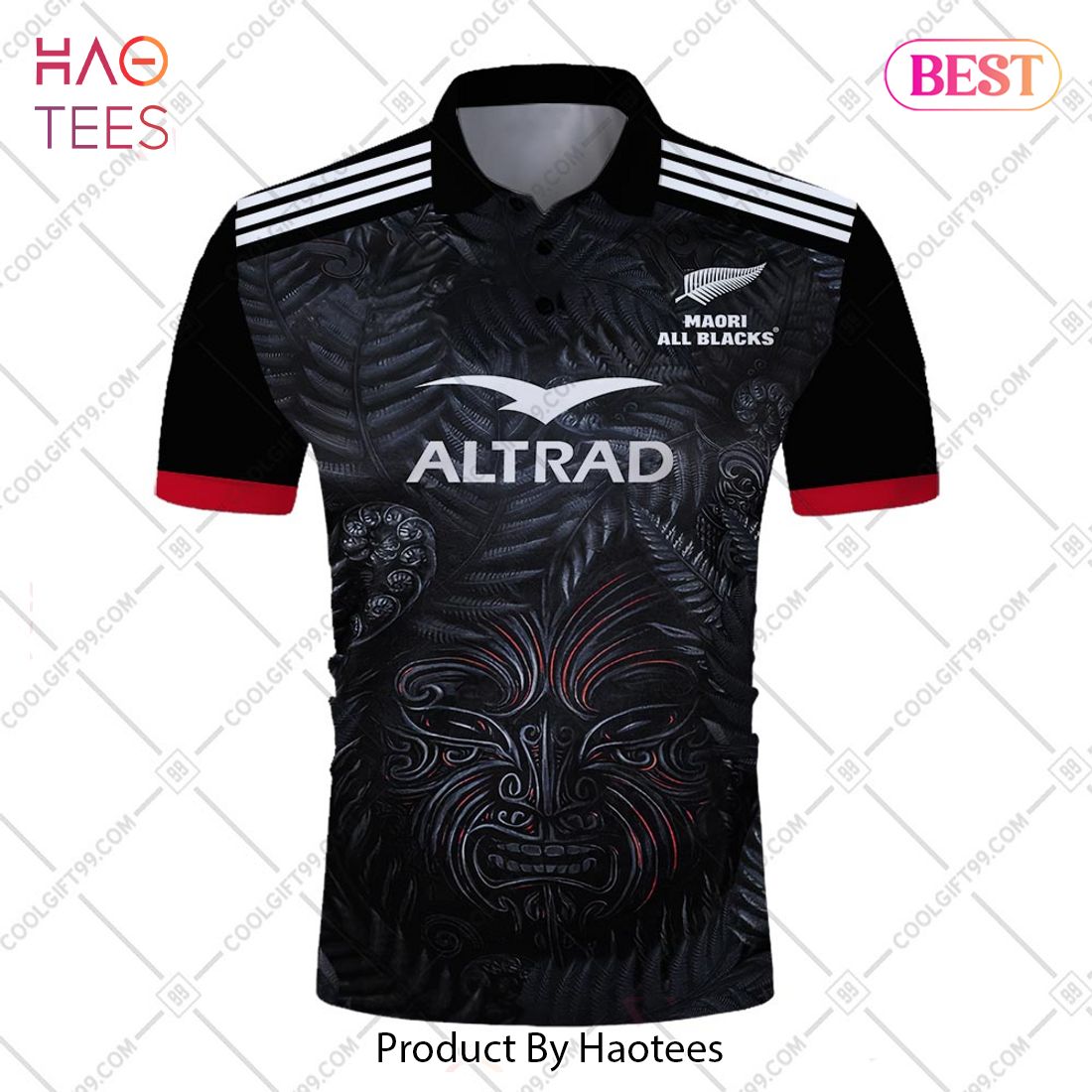 New Zealand Rugby Maori All Black Polo Shirt New Zealand Rugby Maori All Black Polo Shirt