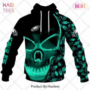 NFL Philadelphia Eagles 3D Neon Skull Design Hoodie, T-Shirt, Zip Hoodie, Sweatshirt – BU01