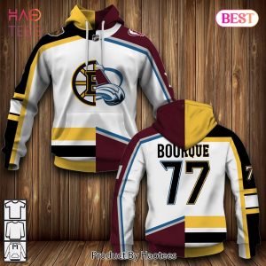 NHL Bourque 77 Boston Bruins x Colorado Avalanche Half & Half Style Hoodie, T-Shirt, Zip Hoodie, Sweatshirt