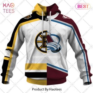 NHL Bourque 77 Boston Bruins x Colorado Avalanche Half & Half Style Hoodie, T-Shirt, Zip Hoodie, Sweatshirt