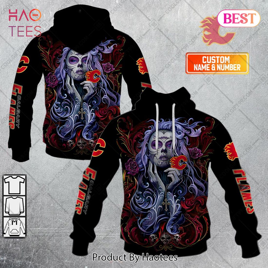 NHL Calgary Flames Tattoo Girl Artwork 2023 Hoodie, T-Shirt, Zip Hoodie, Sweatshirt