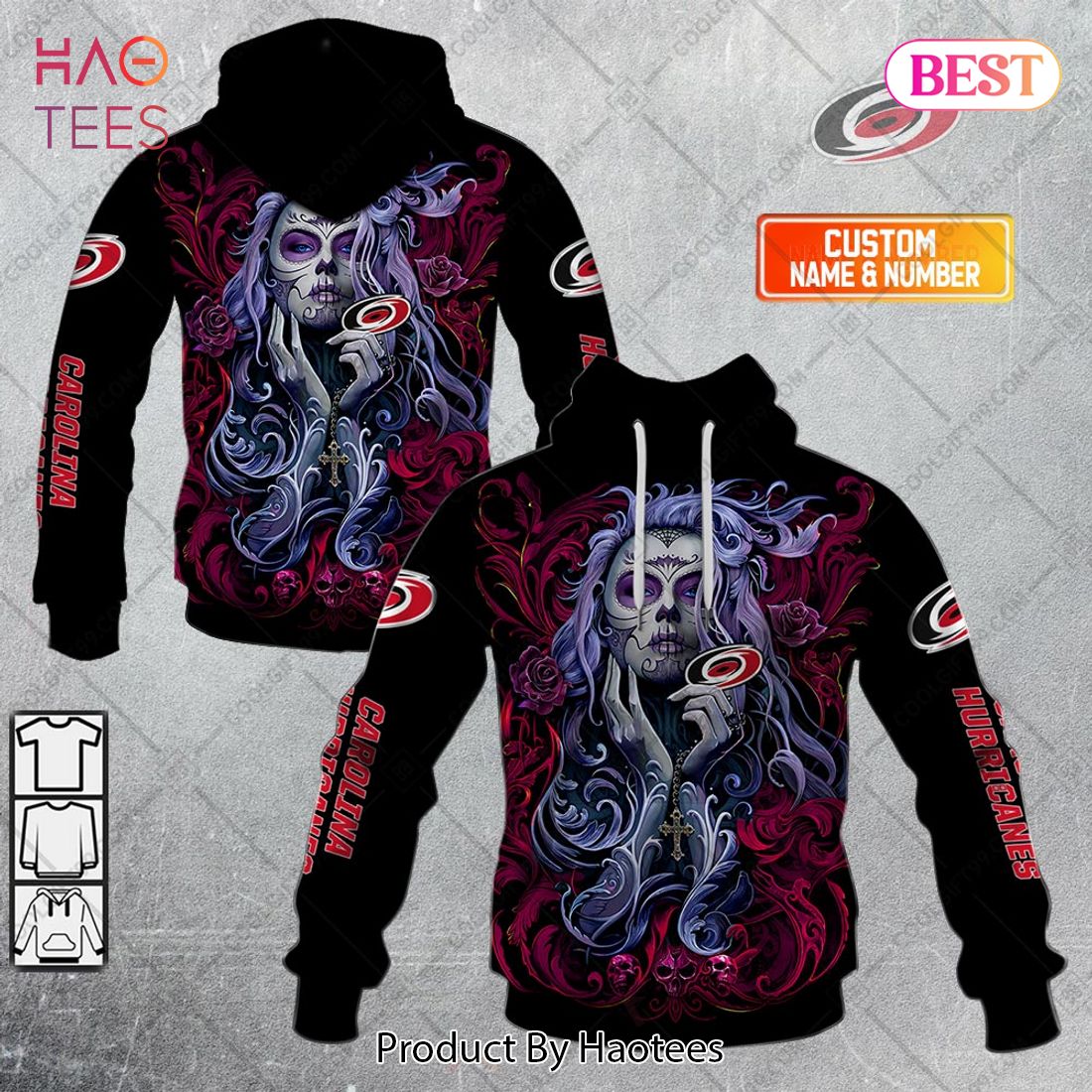 NHL Carolina Hurricanes Tattoo Girl Artwork 2023 Hoodie, T-Shirt, Zip Hoodie, Sweatshirt
