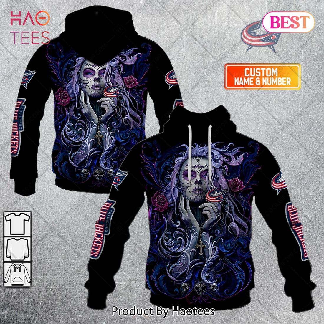 NHL Columbus Blue Jackets Tattoo Girl Artwork 2023 Hoodie, T-Shirt, Zip Hoodie, Sweatshirt