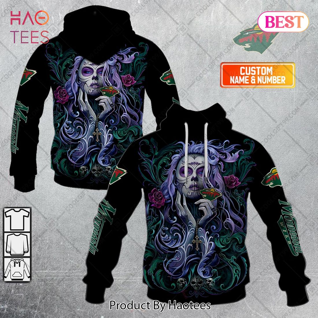 NHL Minnesota Wild Tattoo Girl Artwork 2023 Hoodie, T-Shirt, Zip Hoodie, Sweatshirt