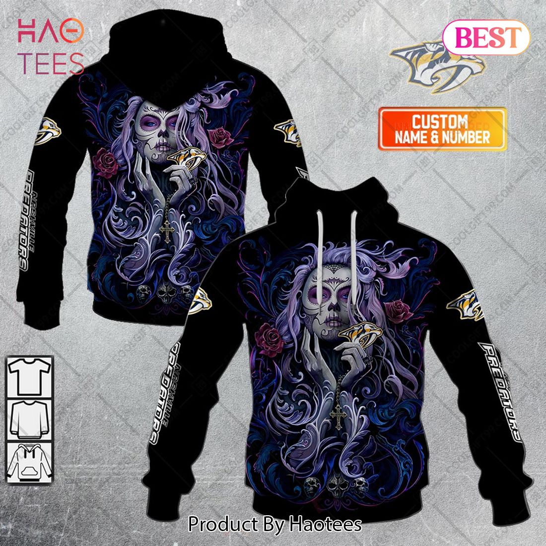 NHL Nashville Predators Tattoo Girl Artwork 2023 Hoodie, T-Shirt, Zip Hoodie, Sweatshirt