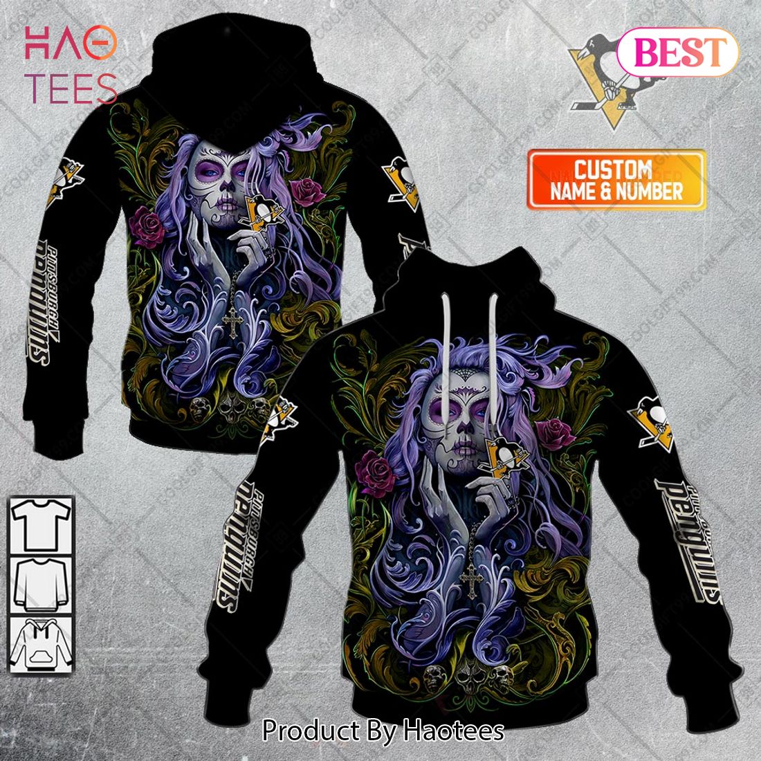 NHL Pittsburgh Penguins Tattoo Girl Artwork 2023 Hoodie, T-Shirt, Zip Hoodie, Sweatshirt