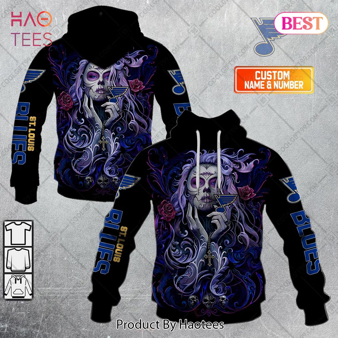 NHL St. Louis Blues Tattoo Girl Artwork 2023 Hoodie, T-Shirt, Zip Hoodie, Sweatshirt