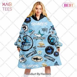 NRL Cronulla Sutherland Sharks Season logo Flanket, Blanket Hoodie, Snuggie