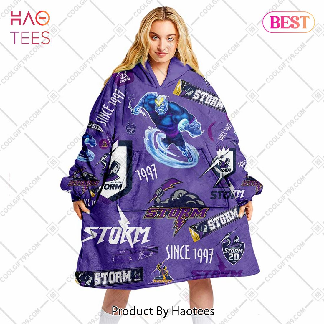 NRL Melbourne Storm Season logo Flanket, Blanket Hoodie, Snuggie