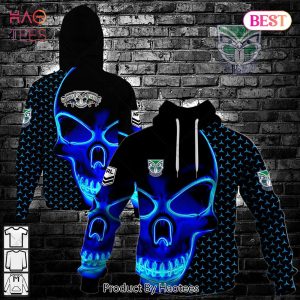 NRL New Zealand Warriors Neon Skull 3D Design Hoodie, T-Shirt, Zip Hoodie, Sweatshirt