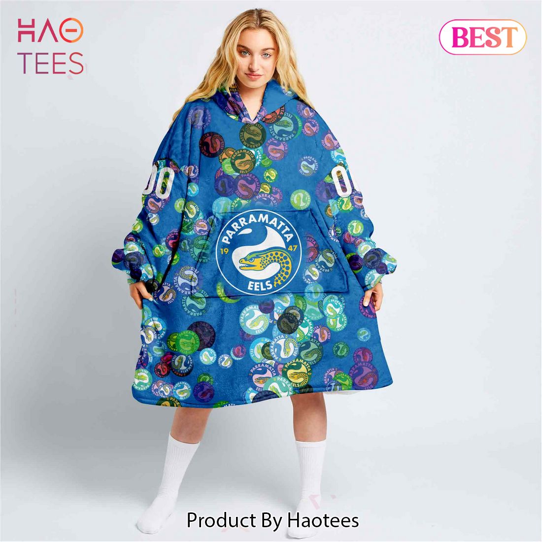 Parramatta Eels Special Logo Design _Oodie, Flanket, Blanket Hoodie, Snuggie
