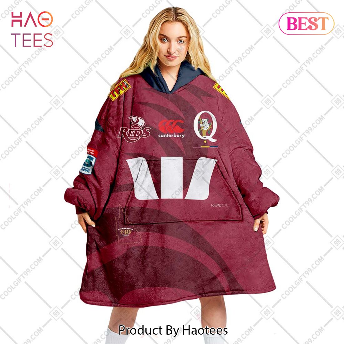Personalized 2023 Super Rugby Pacific Home Jersey Queensland Reds Flanket, Blanket Hoodie, Snuggie