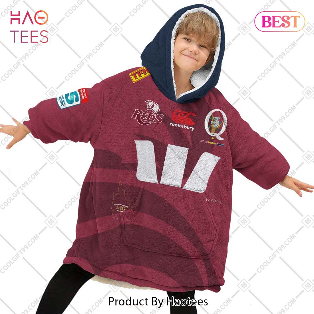 Personalized 2023 Super Rugby Pacific Home Jersey Queensland Reds Flanket, Blanket Hoodie, Snuggie Personalized 2023 Super Rugby Pacific Home Jersey Queensland Reds Flanket, Blanket Hoodie, Snuggie