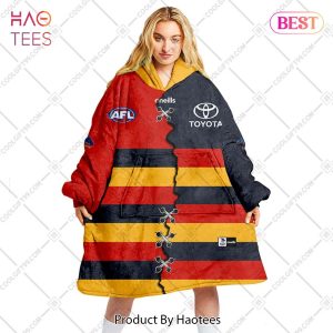 Personalized AFL Adelaide Crows Home x Away Guernsey 2023 Style V2 Flanket, Blanket Hoodie, Snuggie