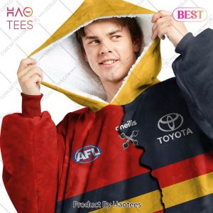 Personalized AFL Adelaide Crows Home x Away Guernsey 2023 Style V2 Flanket, Blanket Hoodie, Snuggie
