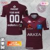 Personalized Bordeaux Begles Rugby Rose Dragons Design Polo Shirt