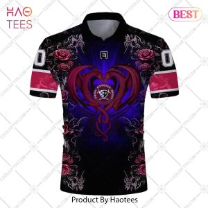 Personalized Bordeaux Begles Rugby Rose Dragons Design Polo Shirt
