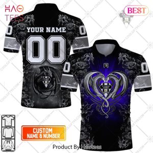 Personalized CA Brive Rugby Rugby Rose Dragons Design Polo Shirt