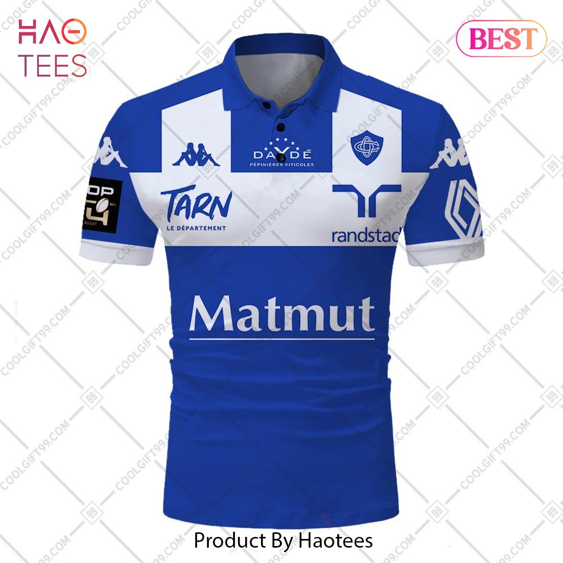 Maillot De Rugby C.O.S Saint Lary, Porté N°13, Club Français, Bleu, Taille L Homme