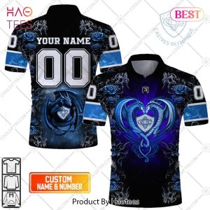 Personalized Castres Olympique Rugby Rose Dragons Design Polo Shirt