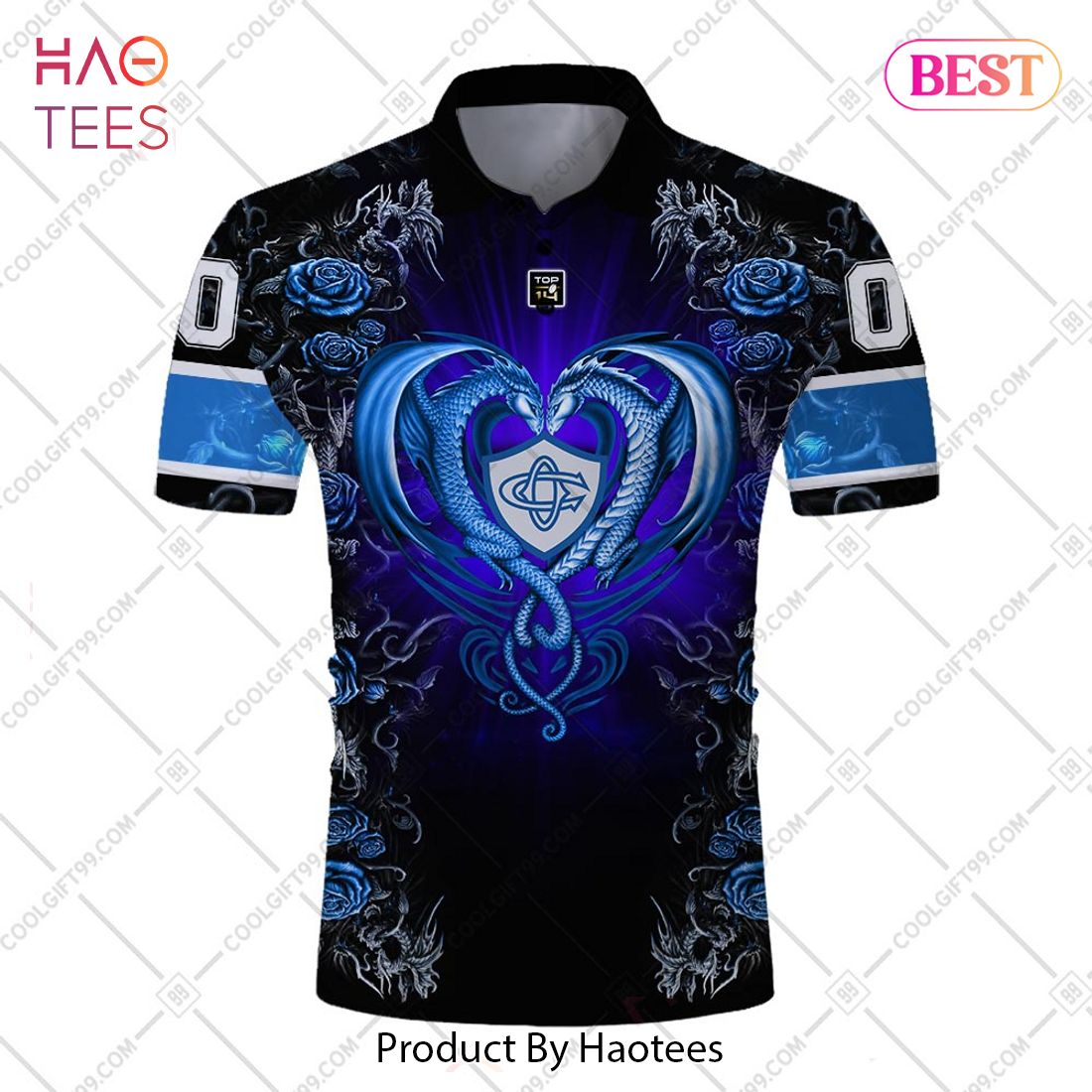 Personalized Castres Olympique Rugby Rose Dragons Design Polo Shirt Personalized Castres Olympique Rugby Rose Dragons Design Polo Shirt