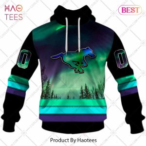 Personalized CFL Calgary Stampeders Northern Lights Style Hoodie, T-Shirt, Zip Hoodie, Sweatshirt