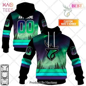 Personalized CFL Edmonton Elks Northern Lights Style Hoodie, T-Shirt, Zip Hoodie, Sweatshirt