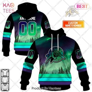 Personalized CFL Hamilton Tiger Cats Northern Lights Style Hoodie, T-Shirt, Zip Hoodie, Sweatshirt