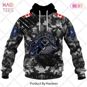 Personalized CFL Hamilton Tiger Cats Special Camo Armed Forces Design Hoodie, T-Shirt, Zip Hoodie, Sweatshirt