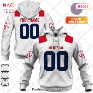 Personalized CFL Montreal Alouettes Away Jersey Style Hoodie, T-Shirt, Zip Hoodie, Sweatshirt