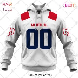 Personalized CFL Montreal Alouettes Away Jersey Style Hoodie, T-Shirt, Zip Hoodie, Sweatshirt
