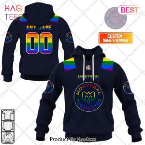Personalized CFL Montreal Alouettes Rainbow Logo Jersey Style Hoodie, T-Shirt, Zip Hoodie, Sweatshirt
