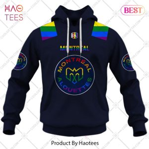 Personalized CFL Montreal Alouettes Rainbow Logo Jersey Style Hoodie, T-Shirt, Zip Hoodie, Sweatshirt