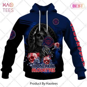 Personalized CFL Montreal Alouettes Skull Death Art Hoodie, T-Shirt, Zip Hoodie, Sweatshirt