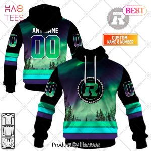 Personalized CFL Ottawa Redblacks Northern Lights Style Hoodie, T-Shirt, Zip Hoodie, Sweatshirt