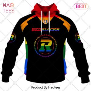 Personalized CFL Ottawa Redblacks Rainbow Logo Jersey Style Hoodie, T-Shirt, Zip Hoodie, Sweatshirt