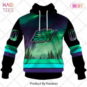 Personalized CFL Saskatchewan Roughriders Northern Lights Style Hoodie, T-Shirt, Zip Hoodie, Sweatshirt