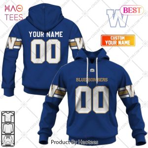 Personalized CFL Winnipeg Blue Bombers Home Jersey Style Hoodie, T-Shirt, Zip Hoodie, Sweatshirt