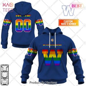 Personalized CFL Winnipeg Blue Bombers Rainbow Logo Jersey Style Hoodie, T-Shirt, Zip Hoodie, Sweatshirt
