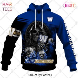 Personalized CFL Winnipeg Blue Bombers Skull Death Art Hoodie, T-Shirt, Zip Hoodie, Sweatshirt