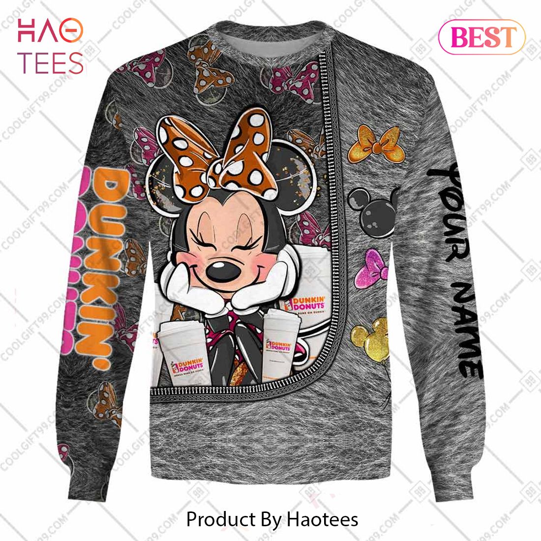 Personalized Dunkin Minnie Mouse Design Hoodie, T-Shirt, Zip Hoodie, Sweatshirt Personalized Dunkin Minnie Mouse Design Hoodie, T-Shirt, Zip Hoodie, Sweatshirt