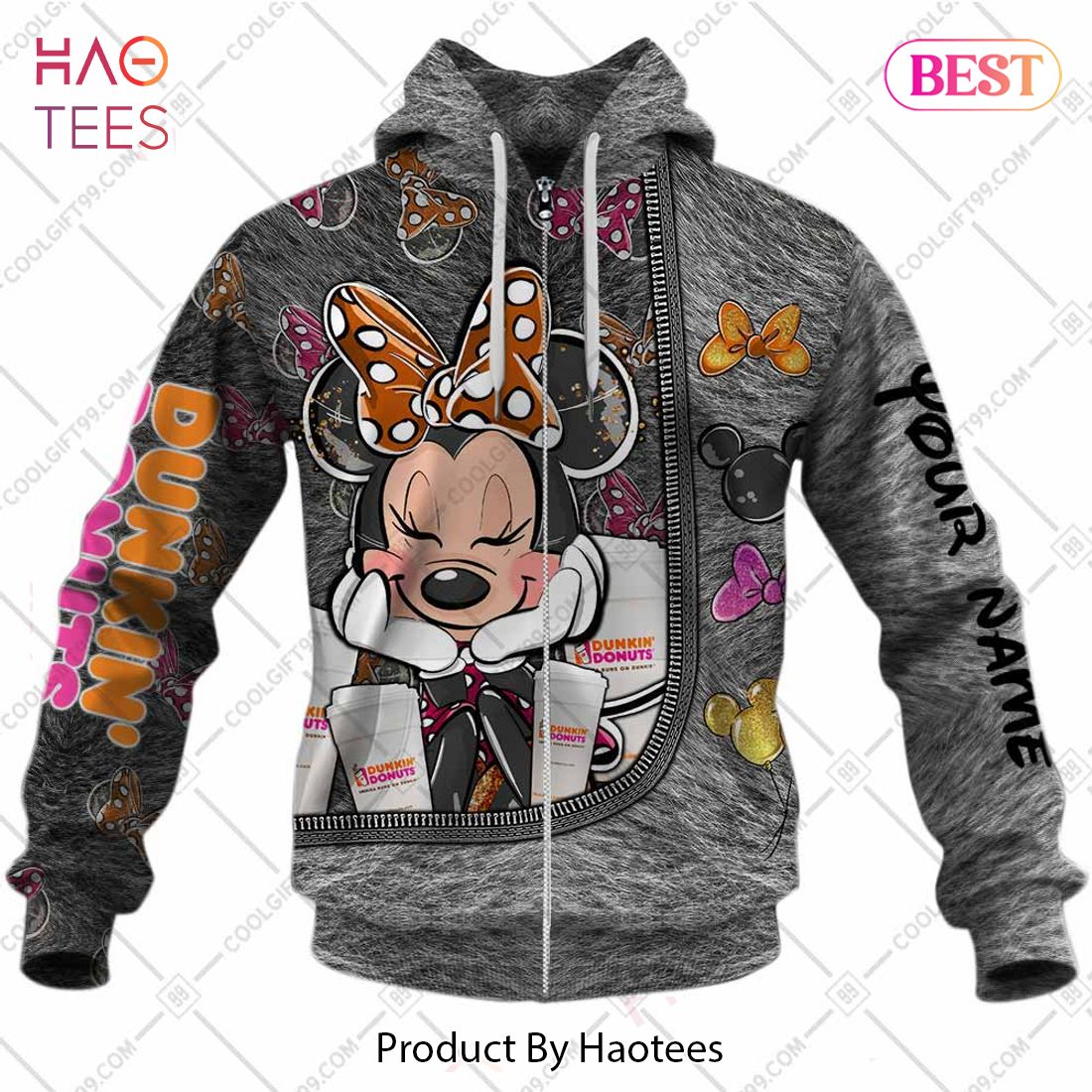 Personalized Dunkin Minnie Mouse Design Hoodie, T-Shirt, Zip Hoodie, Sweatshirt Personalized Dunkin Minnie Mouse Design Hoodie, T-Shirt, Zip Hoodie, Sweatshirt