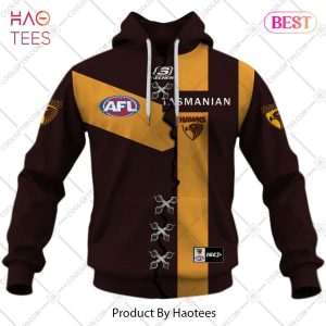 Personalized Guernsey Mix V2 AFL Hawthorn Hawks Hoodie, T-Shirt, Zip Hoodie, Sweatshirt
