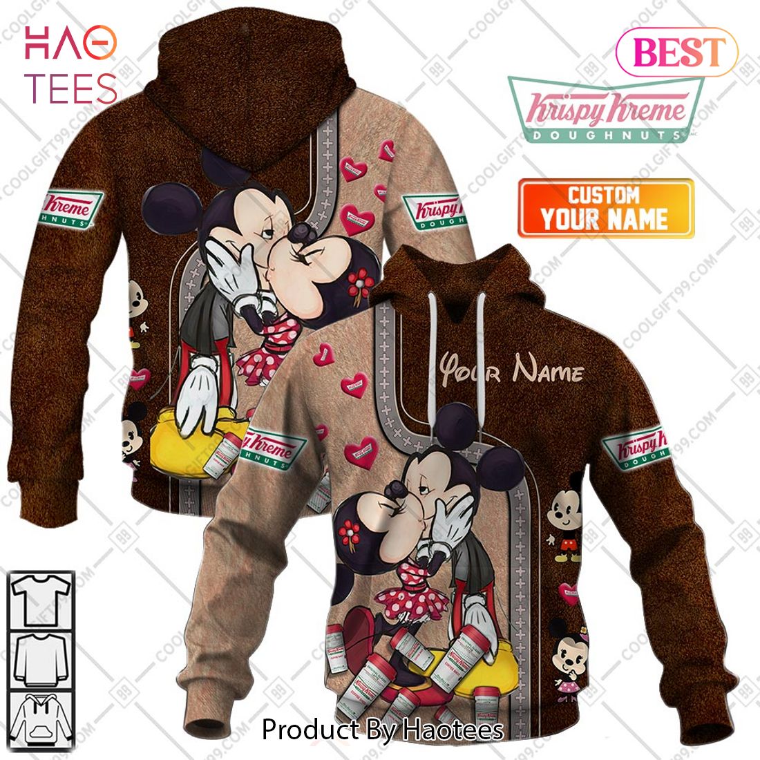 Personalized Krispy Kreme Mickey And Minnie Design Hoodie, T-Shirt, Zip Hoodie, Sweatshirt