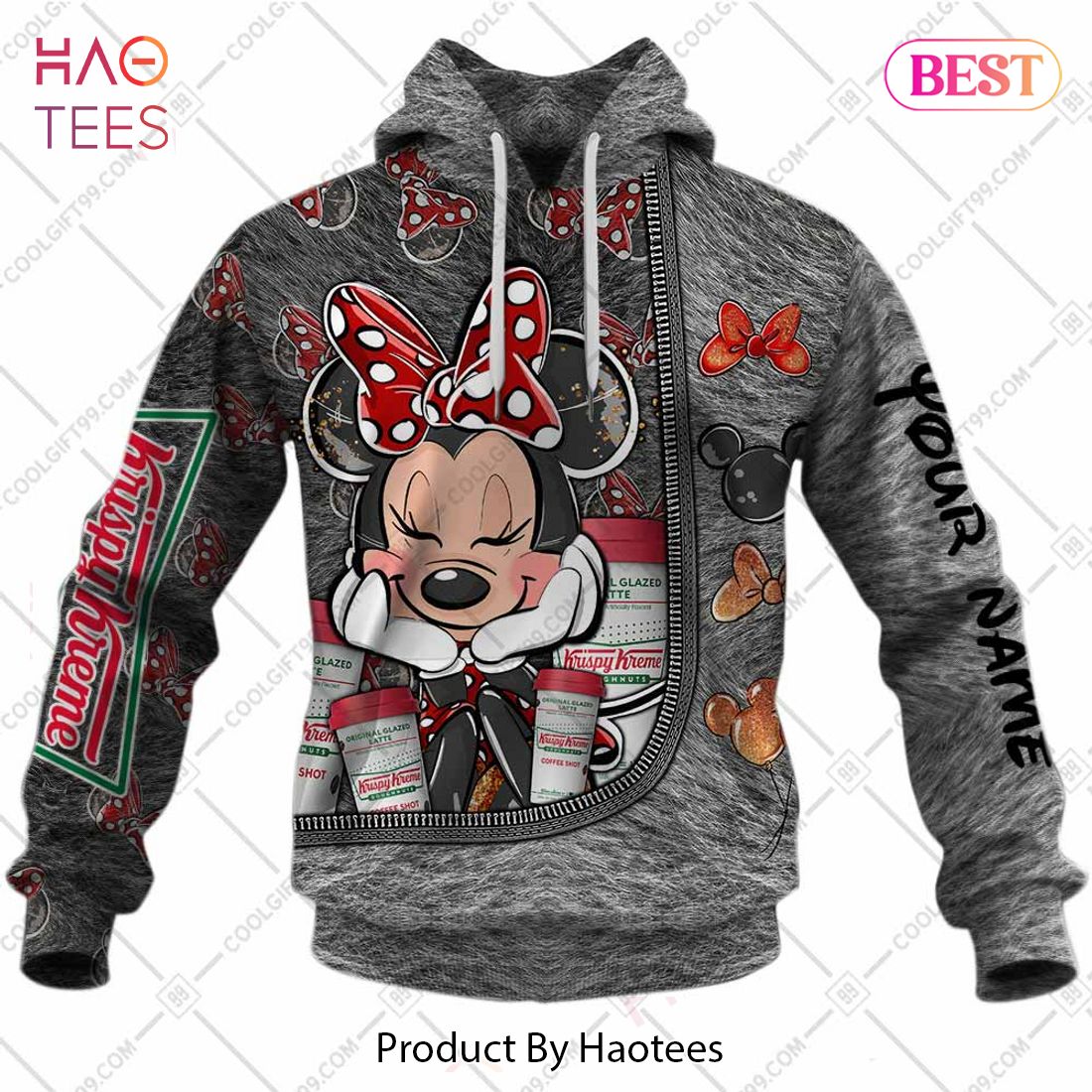 Personalized Krispy Kreme Minnie Mouse Design Hoodie, T-Shirt, Zip Hoodie, Sweatshirt Personalized Krispy Kreme Minnie Mouse Design Hoodie, T-Shirt, Zip Hoodie, Sweatshirt